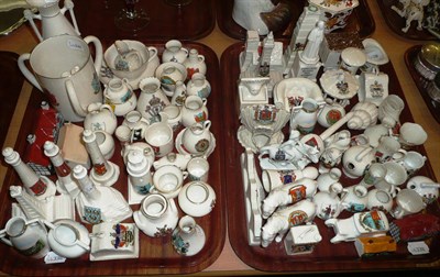 Lot 87 - Approximately eighty-five pieces of crested china and two reference books