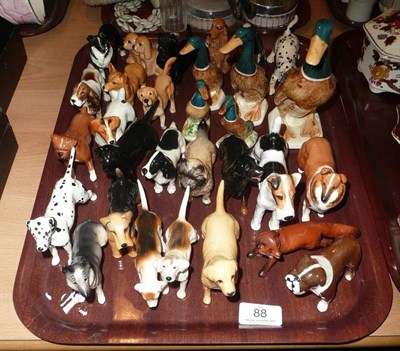 Lot 88 - A collection of assorted Beswick dogs, ducks etc