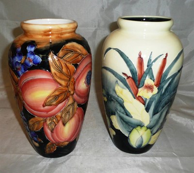 Lot 94 - Two Florian ware floral decorated vases
