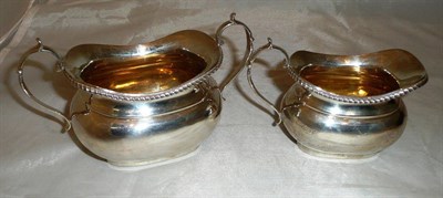 Lot 121 - Silver gadrooned bowl and milk jug, 7.3oz