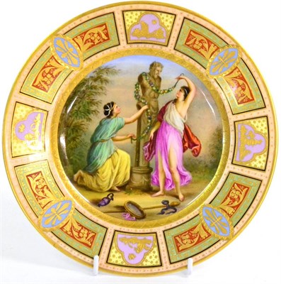 Lot 63 - A "Vienna " Porcelain Plate, late 19th century, decorated with a scene entitled to the reverse...