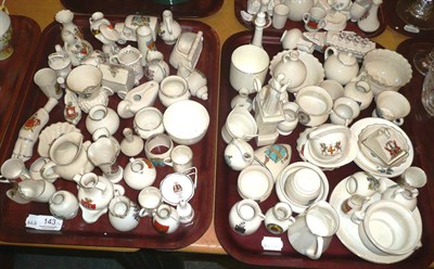 Lot 143 - Three trays of crested china