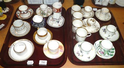 Lot 152 - Various coffee cans and saucers on two trays