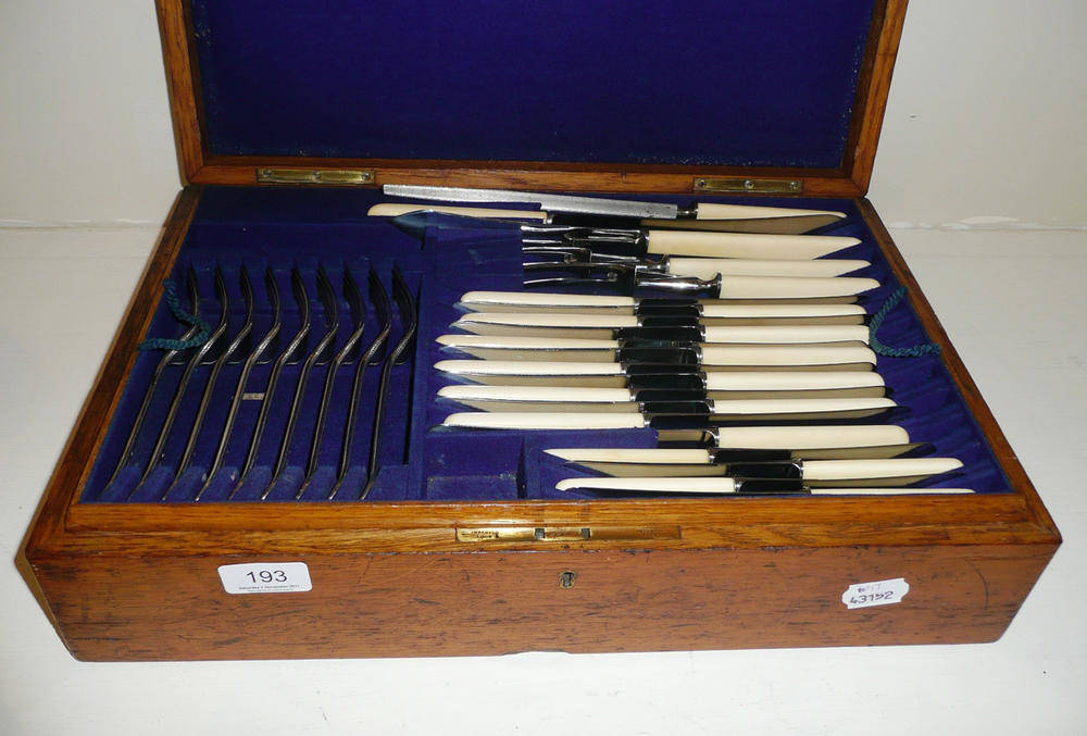 Lot 193 - A cased canteen of cutlery