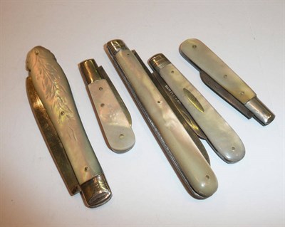 Lot 218 - Five assorted silver fruit knives