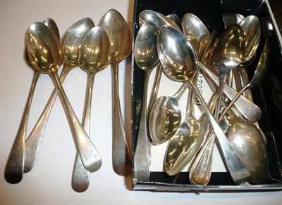 Lot 261 - Twenty Old English pattern silver dessert spoons