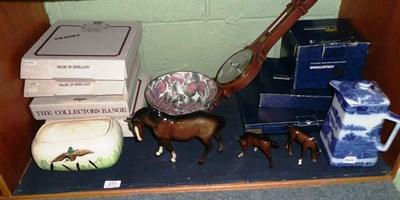 Lot 271 - Beswick large horse, foal (a.f.), Doulton horse, quantity of china, barometer etc