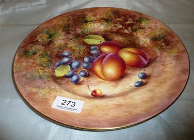 Lot 273 - A Royal Worcester fruit painted plate, signed Freeman