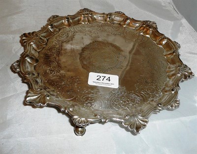 Lot 274 - Silver waiter, George III, later engraved