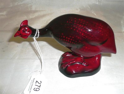 Lot 279 - A Royal Doulton flambe animal of a guinea fowl