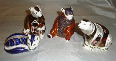 Lot 284 - Four Royal Crown Derby paperweights