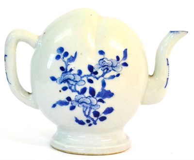 Lot 80 - A Cadogan Porcelain Wine Pot, Kangxi reign mark but probably Qianlong period, of peach form,...