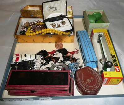 Lot 299 - Two boxes of costume jewellery, watches, plated items etc