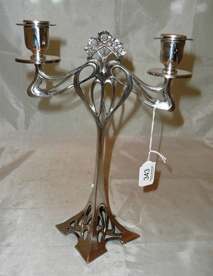 Lot 343 - WMF two branch candlestick