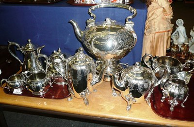 Lot 344 - Composite five piece plated tea and coffee service and four other pieces