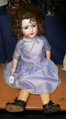 Lot 349 - Armand Marseille 390 bisque socket head doll, on jointed composition body in later dress