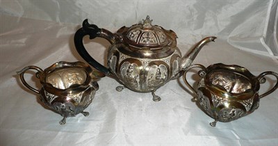 Lot 359 - A Indian white metal tea service