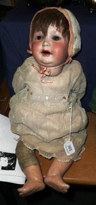 Lot 365 - German bisque head doll