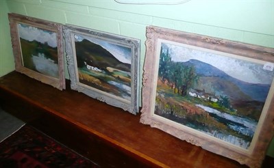 Lot 478 - Three framed mixed media landscape pictures William Priest