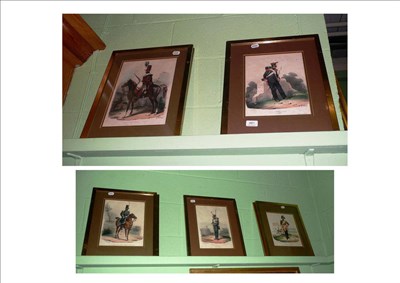 Lot 481 - Set of ten prints - military soldiers on horseback