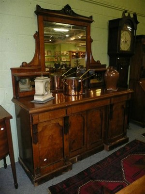 Lot 485 - Victorian brown oak mirror back sideboard