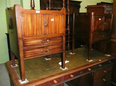 Lot 502 - A mahogany bedside commode and a similar mahogany bedside chest