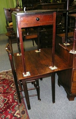 Lot 523 - Three ladderback chairs, oak Pembroke table and mahogany Pembroke table