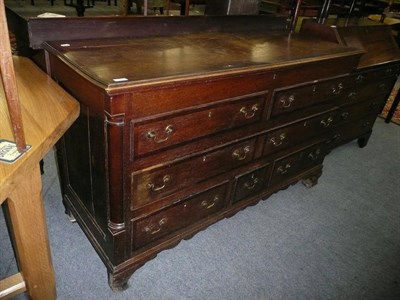 Lot 525 - Lancashire oak and mahogany mule chest