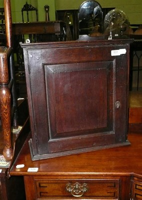 Lot 531 - Small 18th century oak spice cupboard