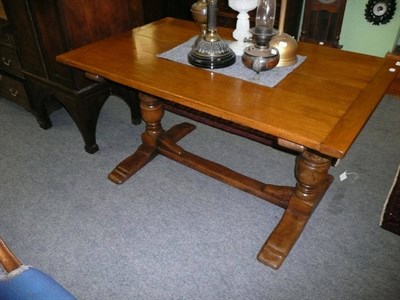 Lot 541 - Oak refectory table with bulbous carved legs