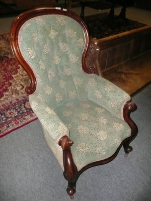 Lot 547 - Victorian mahogany framed armchair