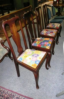 Lot 549 - Set of four Queen Anne style dining chairs