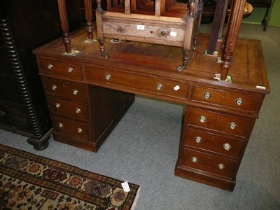 Lot 583 - Reproduction mahogany double pedestal desk