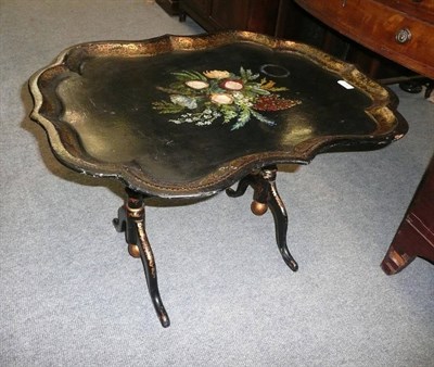 Lot 590 - 19th century papier mache tray/table