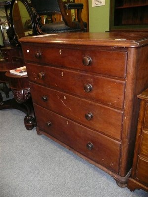 Lot 597 - Victorian stained pine chest of drawers