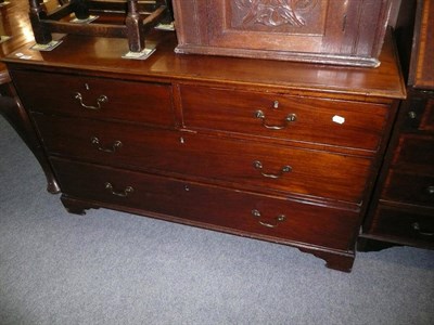 Lot 604 - Mahogany three height chest