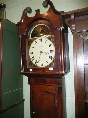 Lot 609 - Oak and mahogany crossbanded longcase clock - Yeates Penrith