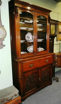 Lot 632 - Victorian walnut secretaire bookcase