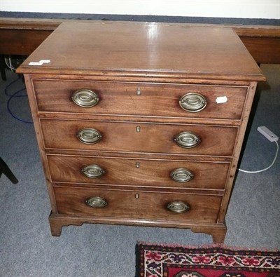 Lot 637 - Mahogany four drawer straight fronted chest of drawers