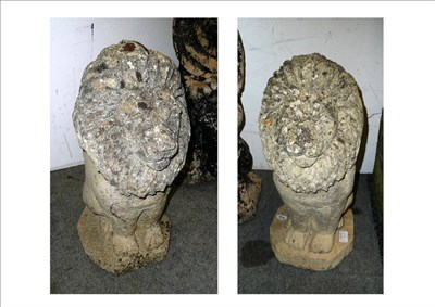 Lot 688 - Two stone lions