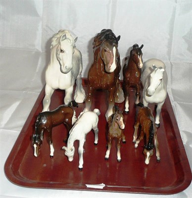 Lot 2 - Eight Beswick horses and foals (8)