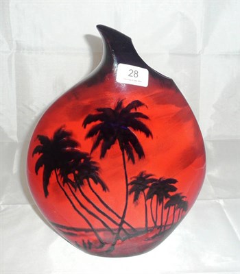 Lot 28 - Peggy Davies vase in Ruby Fusion palm trees (retail price £95)