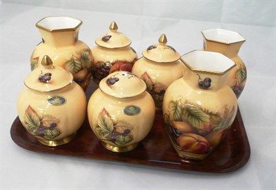 Lot 32 - Eight Aynsley 'Gold Orchard' pattern vases