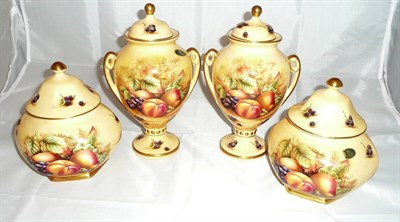 Lot 52 - Two pairs of Aynsley 'Gold Orchard' pattern vases