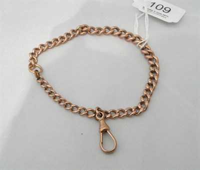 Lot 109 - A rose gold curb bracelet