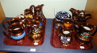 Lot 113 - A quantity of copper lustre ware and a Spode teapot