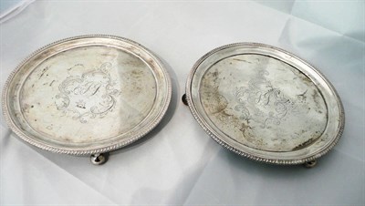 Lot 120 - A pair of silver Georgian waiters, Peter & William Bateman, London 1810, 20oz approximate weight