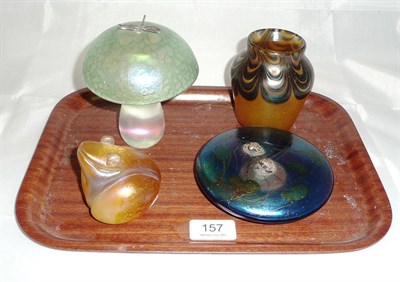 Lot 157 - Four pieces of decorative glassware by J. Ditchfield