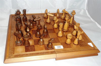 Lot 166 - A chess set and board, Israel 1960s