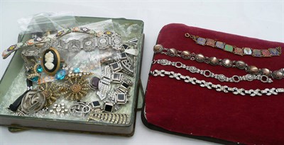 Lot 238 - A quantity of costume jewellery and a pad of bracelets